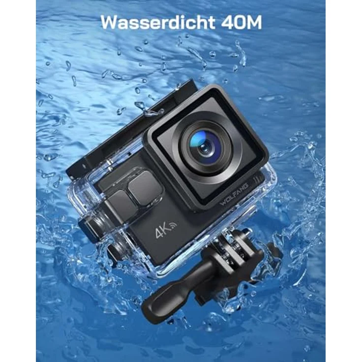 WOLFANG GA100 Action Cam, 4K Video 30FPS, 20MP Fotos, wasserdicht bis 40m, WiFi, EIS Bildstabilisierung – Bild 4