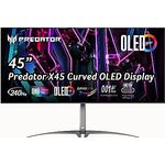 Acer Predator X45 Gaming Monitor 44,5 Zoll (113 cm Bildschirm) QHD, 240Hz DP/Type-C, 100Hz HDMI, 0.03ms (GTG), 2xHDMI 2.0, DP 1.4, Curved, höhenverstellbar, FreeSync Premium