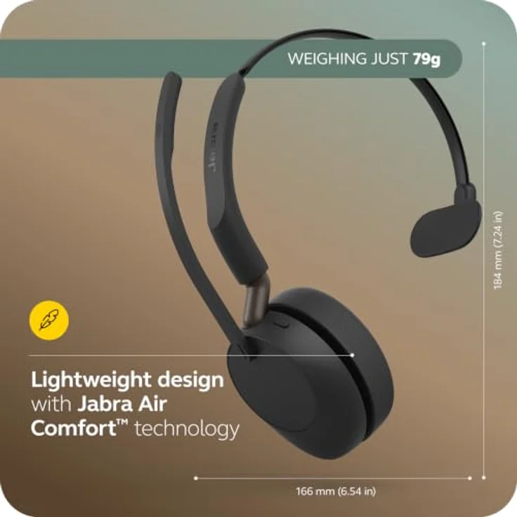 Jabra Evolve3 65 Mono, LINK 390a, UC On Ear Headset mit Bluetooth®, Geräuschunterdrückung, Kabellos, Schwarz – Bild 6
