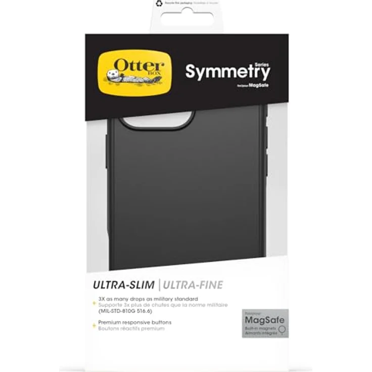 OtterBox Symmetry Series MagSafe Hülle für iPhone 16 Pro Max, stoßfest, sturzsicher, dünne Schutzhülle, 3X mehr Stürze als nach Militärstandard, Schwarz – Bild 5