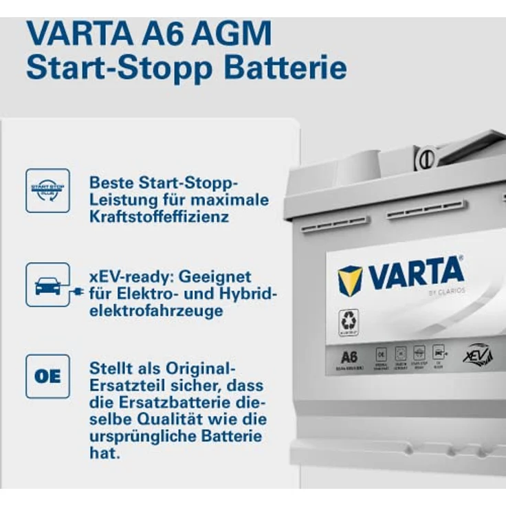 VARTA A6 Silver Dynamic AGM, 12V 80Ah Autobatterie für Start-Stop Systeme, 800A, auslaufsicher und rüttelfest – Bild 2