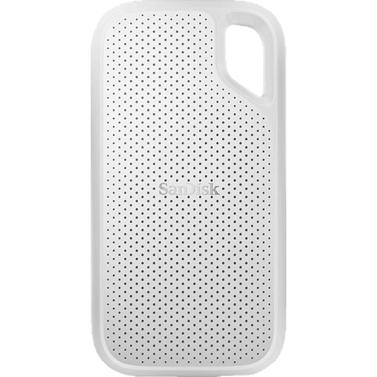 SANDISK Extreme® Portable SSD, 2 TB extern, schnelle Lese-/Schreibgeschwindigkeit bis zu 1.050/1.000 MB/s, fallsicher, IP65, Weiß