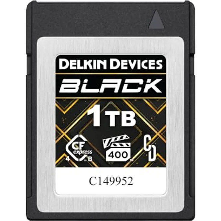 Delkin BLACK CFexpress™ Type B 4.0 VPG400 Card, 1 TB mit 3130 MB/s Schreib- und 3630 MB/s Lesegeschwindigkeit für 8K-Videoaufnahme – Bild 1