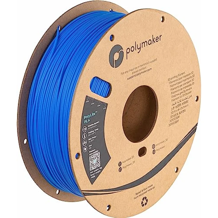 Polymaker PolyLite PLA, 1.75mm 3D-Druckfilament, 1kg, Azure Blue, hohe Temperaturbeständigkeit und Jam-Free Technologie – Bild 1