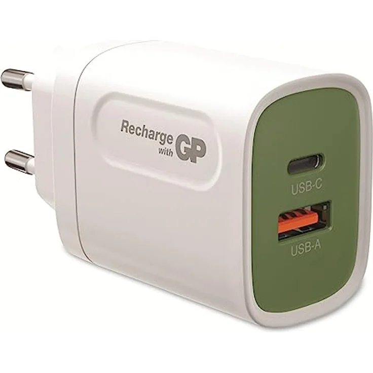 GP Batteries Smartphones-Zubehör, Modell GP 20 W, USB-A und USB-C-Ladegerät, inkl. Adapter für EU, CN und UK – Bild 3