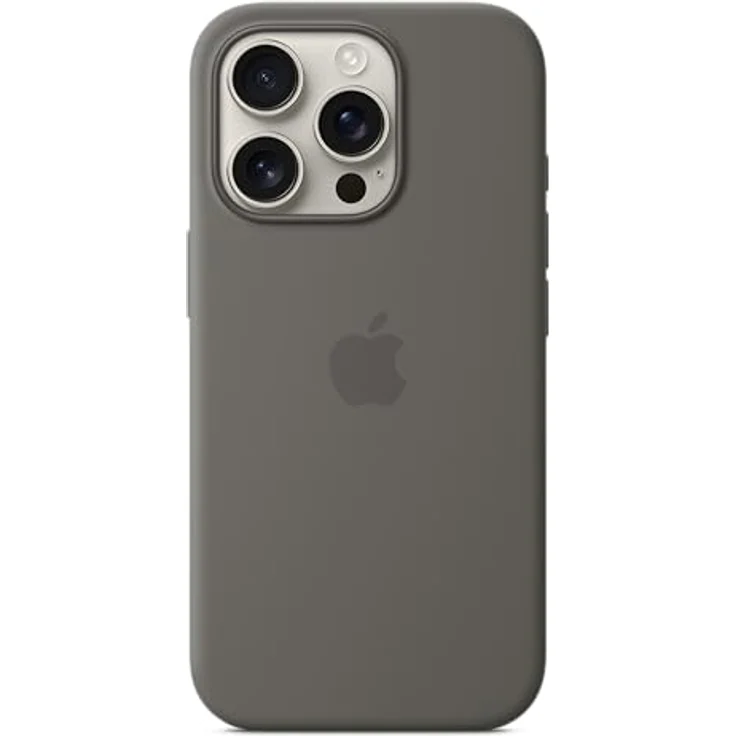 Apple iPhone 16 Pro Silikon Case mit MagSafe – Steingrau, recyceltes Silikon, kompatibel mit kabellosem Laden – Bild 2
