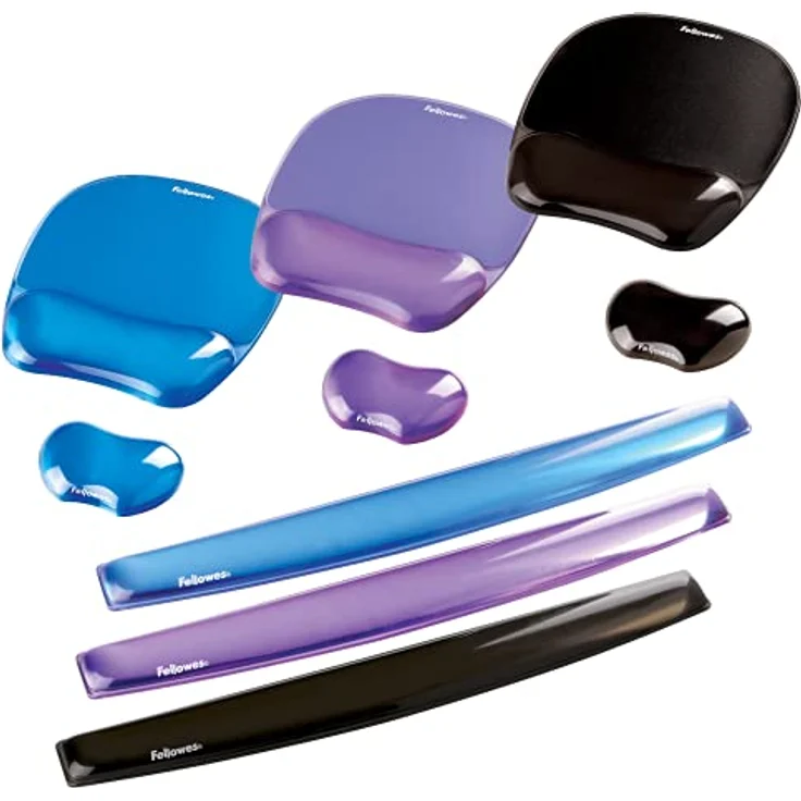 Fellowes Handballenauflage Crystals, flexible Handgelenkauflage mit Gel, kompakt, abwaschbar, schwarz - Preisvergleich – Bild 5