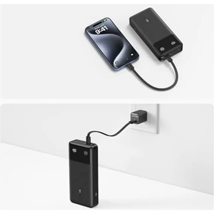 Anker PowerBank 20000mAh 30W Schwarz - Tragbare Ladestation – Bild 5