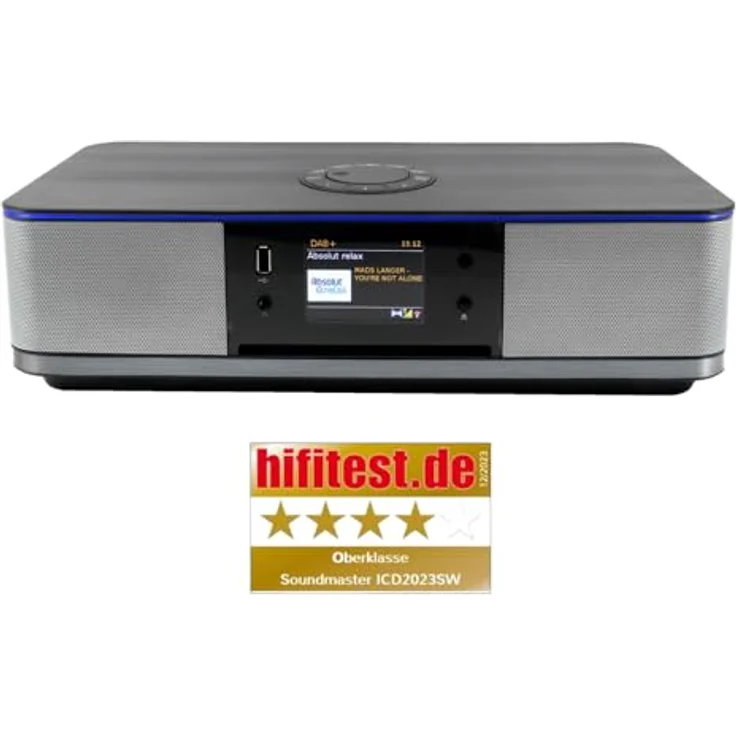 Soundmaster Highline ICD2023SW Stereoanlage Internetradio WLAN 2,4/5 GHz LED Ambientebeleuchung DAB+ Bluetooth CD-Player USB MP3 APP Farbdisplay Wecker – Bild 2