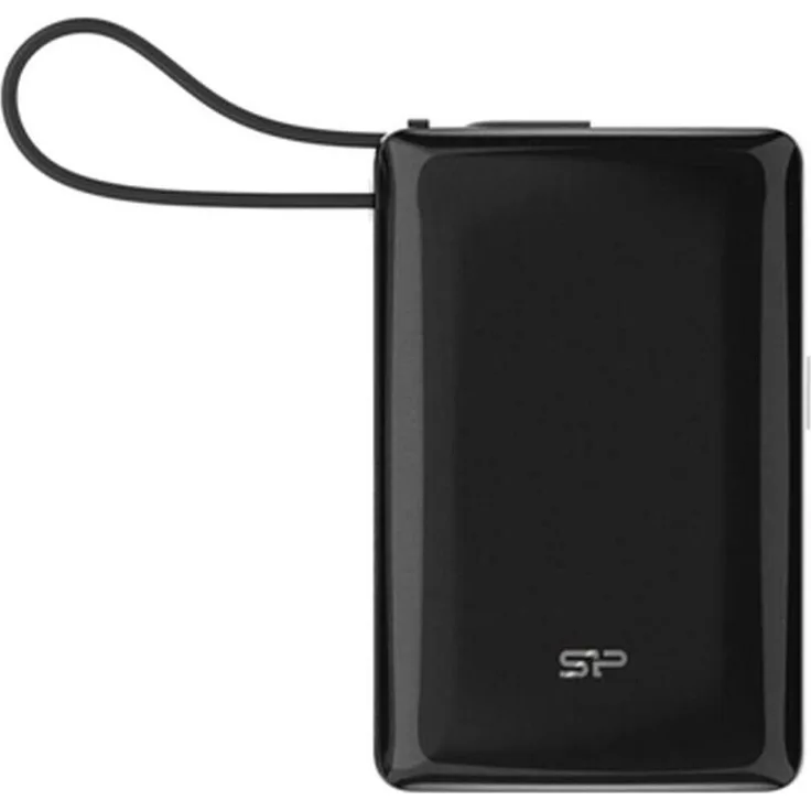 Silicon Power Powerbank CP10 10000 mAh, tragbare Powerbank in Schwarz mit hoher Kapazität