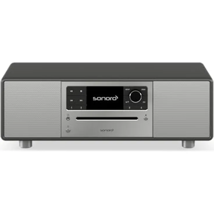 sonoro Prestige Kompaktanlage mit CD Player, Bluetooth, Internetradio (UKW, WLAN, DAB Plus, Spotify, Deezer), 2-Wege Lautsprecher, matt graphit
