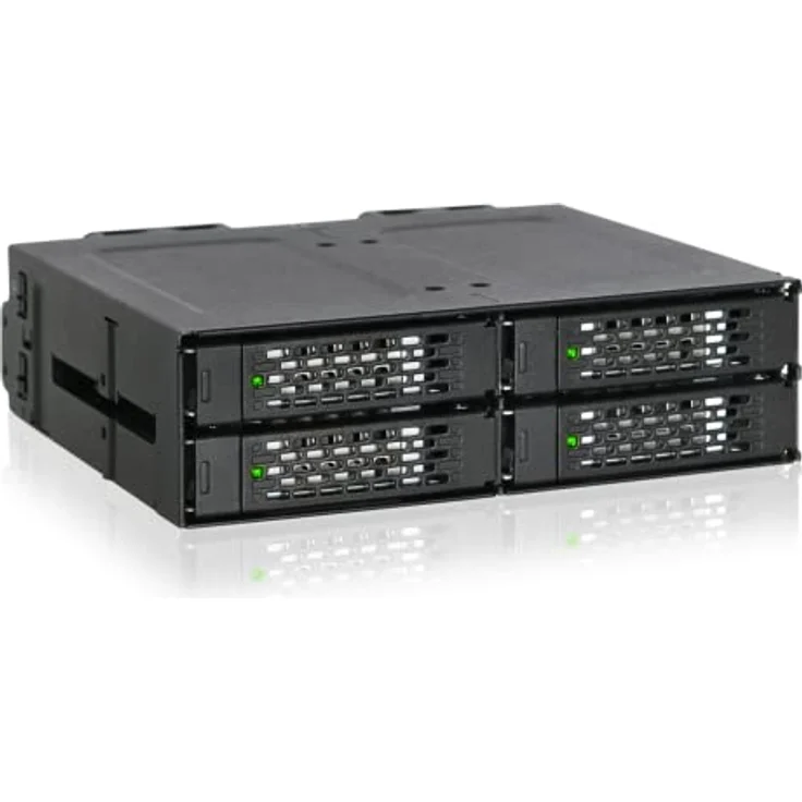 ICY DOCK ToughArmor MB699VP-B V3-4X U.2 NVMe PCIe 4.0 SSD zu SFF-8612 OCuLink (nach SFF-9402 Rev 1.1) Wechselrahmen Metall Schwarz (kompatibel zu Tri-Mode Karten) – Bild 2