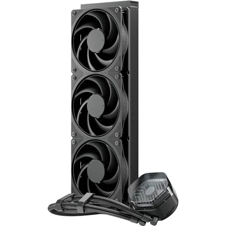 Cooler Master MasterLiquid 360 Atmos Stealth, AIO-Wasserkühlsystem mit Doppelkammerpumpe, vorinstallierten Schwarzen Mobius 120-Lüftern, TDP 300 W, LGA1851/1700- und AM5/AM4-kompatibel – Bild 2