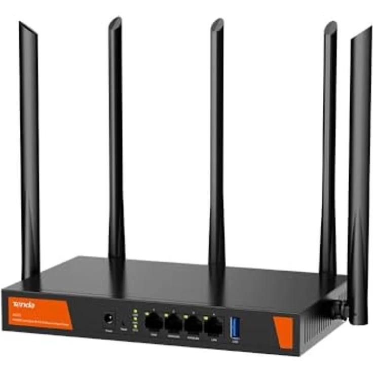 Tenda W30E AX3000 WLAN-Router, Dual-Band (2,4 GHz/5 GHz), 2402 Mbit/s, Wi-Fi 6, 5 externe Antennen, Schwarz – Bild 2