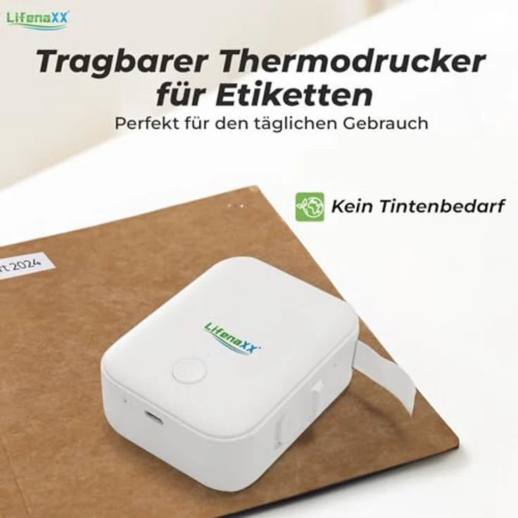 Technaxx Beschriftungsgerät Thermo Etikettendrucker LX-048, weiß mit Lithium-Ionen Akku – Bild 3