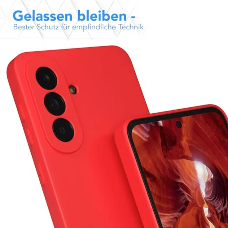 EAZY CASE Silikonhülle für Galaxy A37, weiche stoßfeste Schutzhülle mit Kameraschutz, dünn und kratzresistent, mattrot – Bild 4