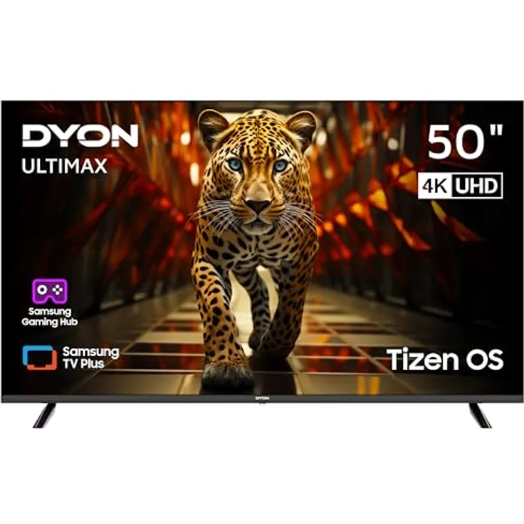 DYON ULTIMAX 50U-TI - 50 Zoll (126 cm) 4K Ultra-HD Smart TV, Tizen OS, Triple Tuner, Samsung Smart & Gaming Hub, Prime Video, Netflix, Disney+ - Titanium