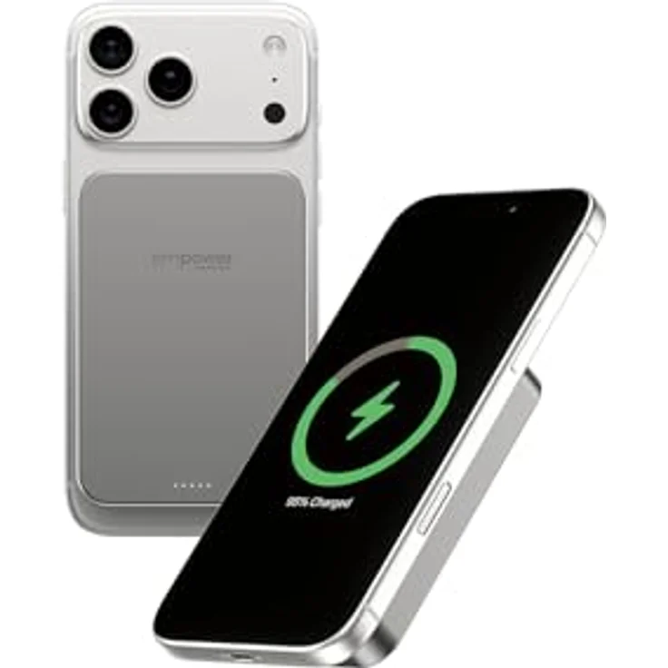 PanzerGlass empower Bank, 10000 mAh Powerbank mit 20 W USB-C und MagSafe-kompatiblem Qi2 Wireless Charging, Grau – Bild 2