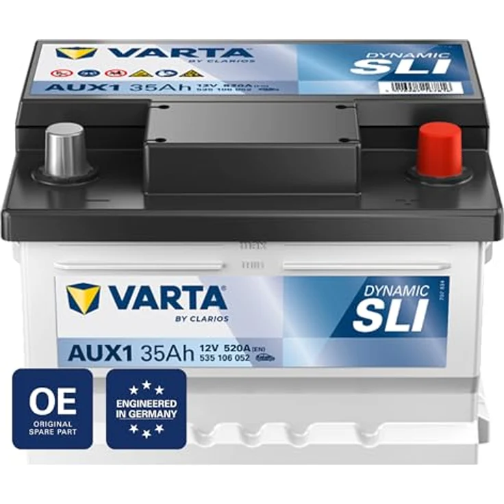 Varta Aux1 53506 Silver Dynamic, AGM Stützbatterie 12V 35Ah mit niedriger Selbstentladung – Bild 2