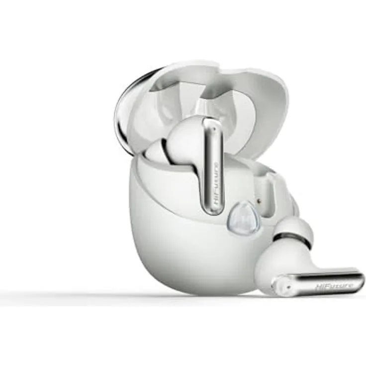 HiFuture Sonic Air TWS EarBuds, In-Ear Kopfhörer mit 35 Stunden Akkulaufzeit, 10-mm-Treibern, IPX5 Wasserdichtigkeit, kabellos, weiss
