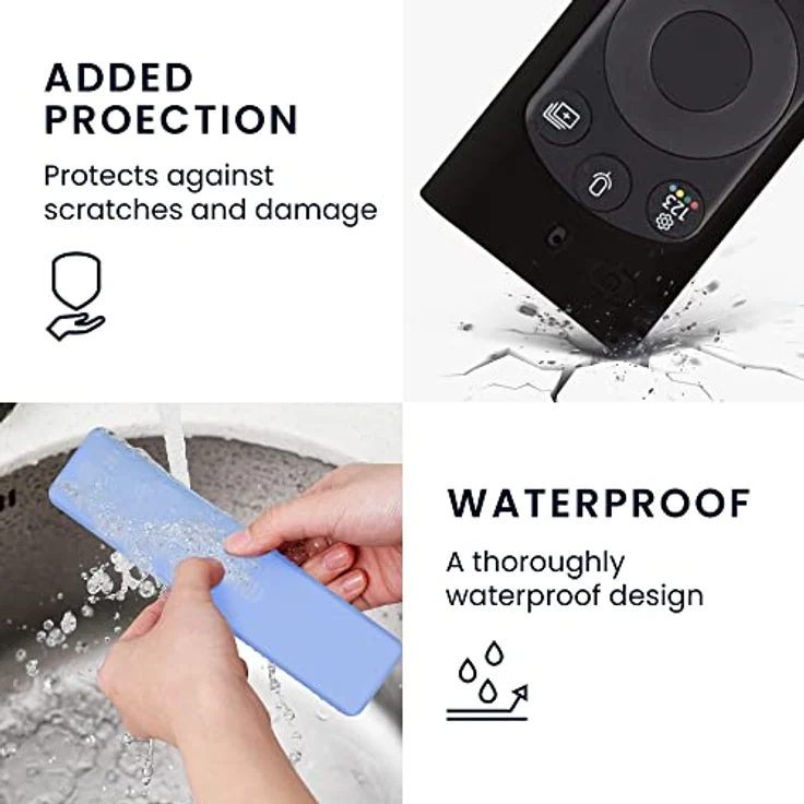 kwmobile Hülle Fernbedienung kompatibel mit Samsung Smart TV TM2280e BN59-01385 / BN59-01386 / BN59-01391A - Schwarzes Silikon Case für TV Zubehör – Bild 4