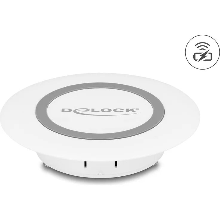 Delock Wireless Charger 15 W, Tischeinbau, induktives Laden, weiss