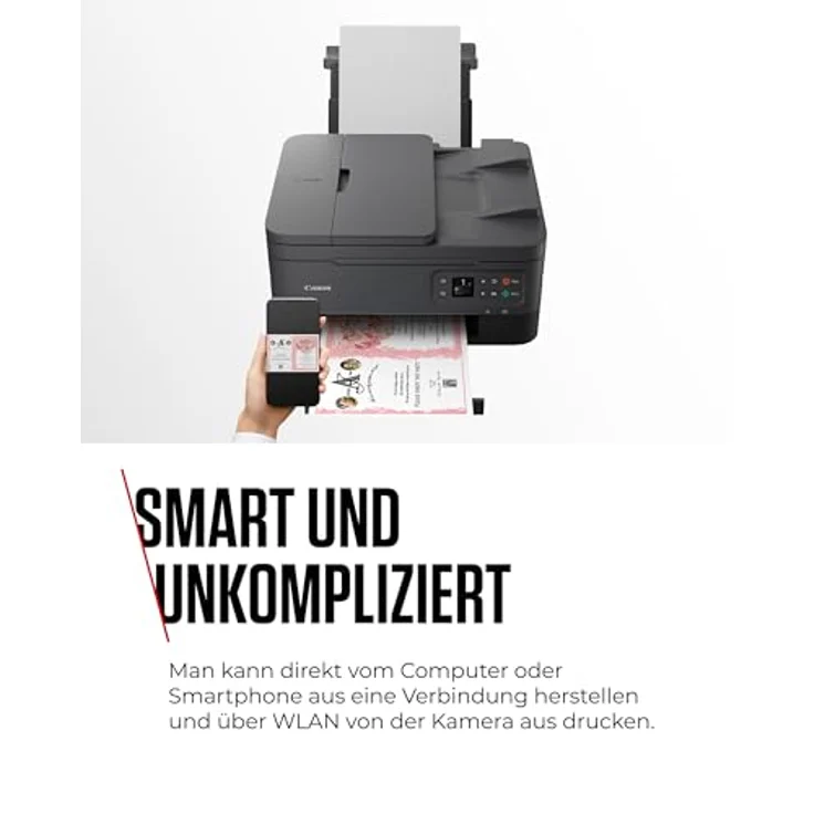 Canon PIXMA TS7450i Multifunktionsdrucker DIN A4 - Farbtintenstrahldrucker schwarz (Scanner, Kopierer, kabelloser Drucker, ADF, WLAN, LCD, 4800 x 1200 DPI) kompatibel mit Drucker ABO PIXMA Print Plan – Bild 4