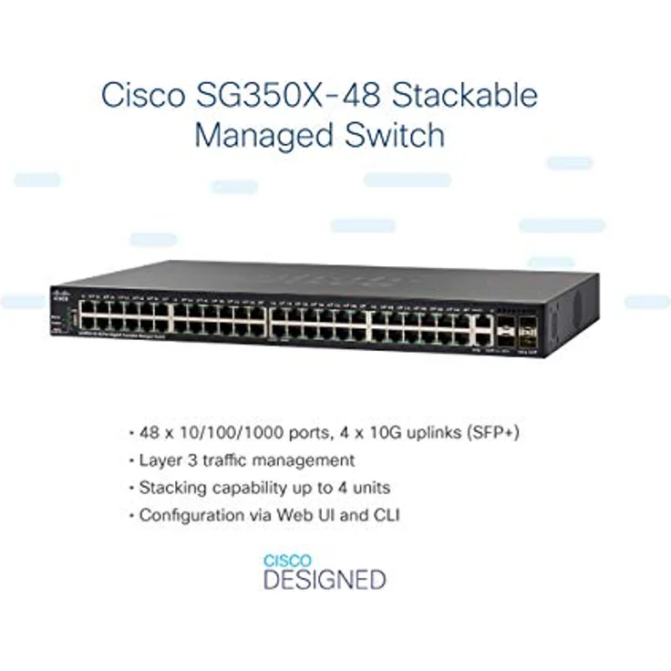 Cisco SG350X-48-K9, Managed L3 Gigabit Ethernet Switch (10/100/1000), 48 Ports, Black, 1U – Bild 3