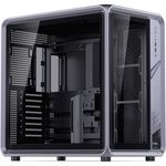 Jonsplus BO400 Midi-Tower PC-Gehäuse, ATX, Tempered Glass, Aluminium-Stahl-Rahmen, GPU-Support bis 435mm, schwarz