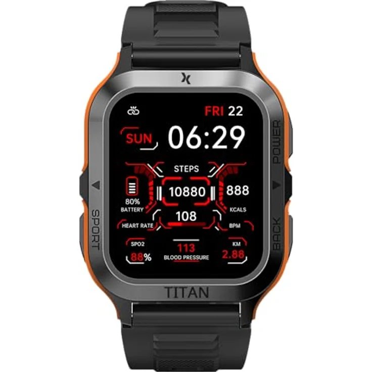 Maxcom Smartwatch Fit FW67 Titan pro orange (44 mm, Silikon, One Size), Sportuhr + Smartwatch – Bild 2