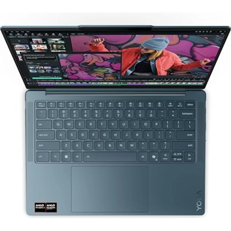 Lenovo Yoga Slim 7, 14" 2.8K OLED Notebook mit AMD Ryzen AI 7 350, 32 GB RAM, 1 TB SSD, DE, Türkis – Bild 2