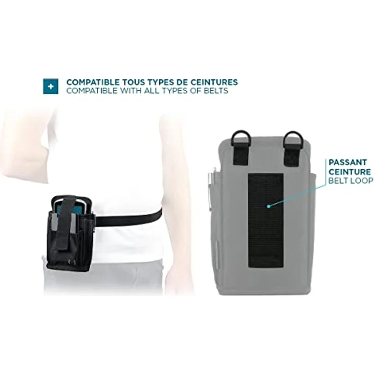 MOBILIS Holster Mobile Computer/Scannertasche, Größe S für Geräte bis 8,5 x 14,5 x 2 cm, mit abnehmbarem Gürtel, Schwarz – Bild 3