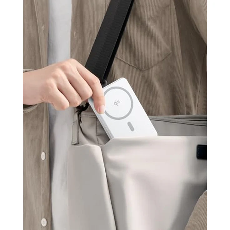 Baseus Airpow II Powerbank 10000 mAh, Qi2 mit MagSafe 22,5 W, inkl. USB-C-Kabel 20 V/3 A, Weiß – Bild 6