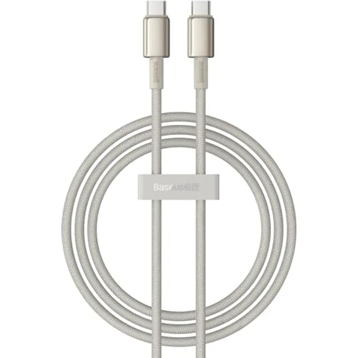 Baseus Tungsten Gold USB-C Ladekabel, 100 W, 1 m, hohe Datenübertragungsgeschwindigkeit bis 480 Mbit/s, gold