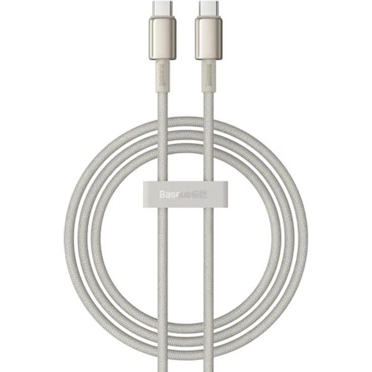 Baseus Tungsten Gold USB-C Ladekabel, 100 W, 1 m, hohe Datenübertragungsgeschwindigkeit bis 480 Mbit/s, gold – Bild 1