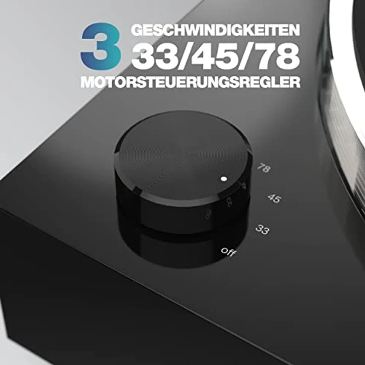 Reloop Turn X - Premium HiFi-Plattenspieler inkl. Ortofon 2M Blue Tonabnehmer, Super High Torque-Direktantrieb, präzise Rotationssteuerung, 3 Geschwindigkeiten, CNC-gefräster Aluminium-Druckgussteller – Bild 4