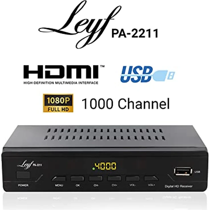 LEYF PA-2211 Kabel Receiver DVB-C Digitales Kabelfernsehen Full HD TV( C2, HDTV, DVB-T/T2, HD, SCART, USB) Kabelfernsehen für alle Kabelanbiete – Bild 4