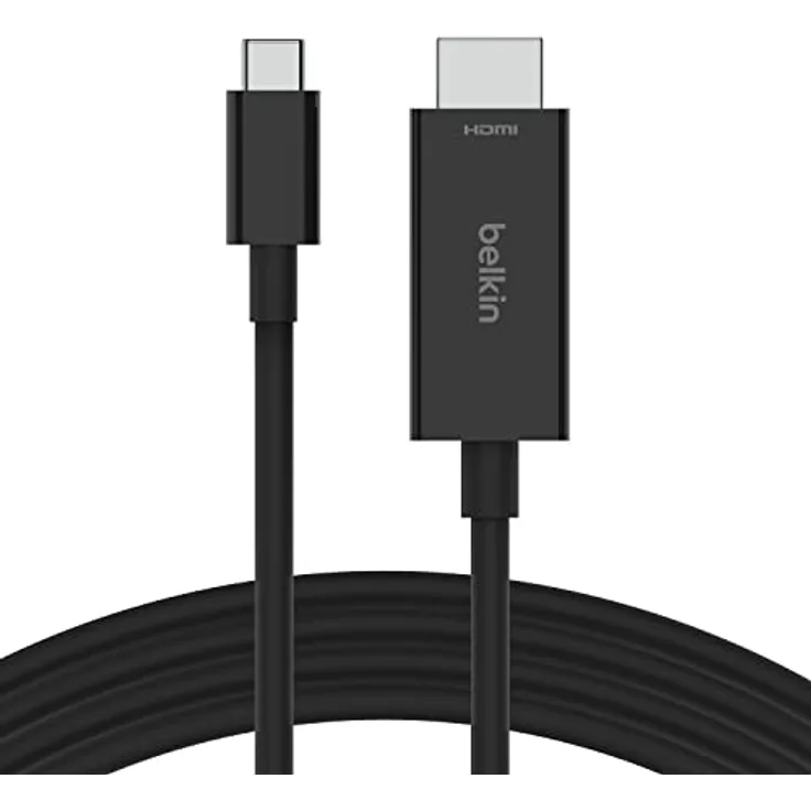 Belkin USB-C-auf-HDMI 2.1-Kabel, 2-m-Kabel für 8K bei 60 Hz, 4K bei 144 Hz, HDR, HBR3, DSC, HDCP 2.2, kompatibel mit Macbook, iPad Pro und anderen USB-C-Geräten