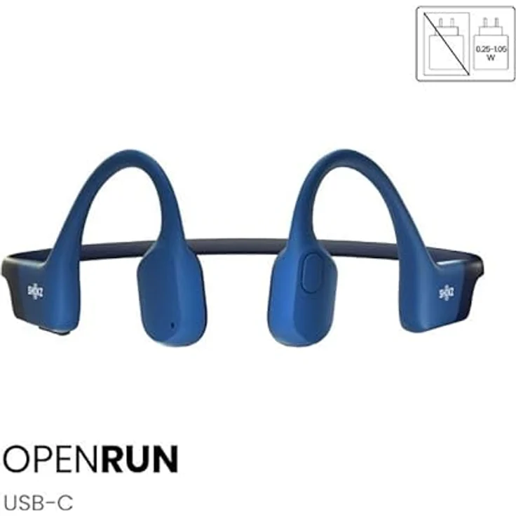 SHOKZ OpenRun Blue USB-C Kopfhörer, Schnellladefunktion, IP67 Wasserdicht, 8-stündige Akkulaufzeit, 26g – Bild 4