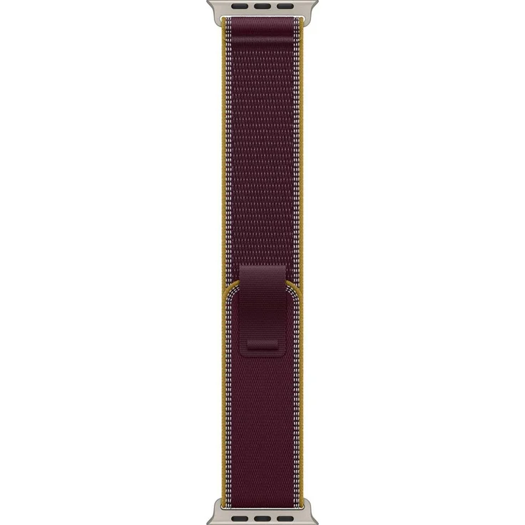 Apple Watch Trail Loop 49mm M/L, dehnbares Nylon-Armband mit reflektierendem Garn, Burgunder