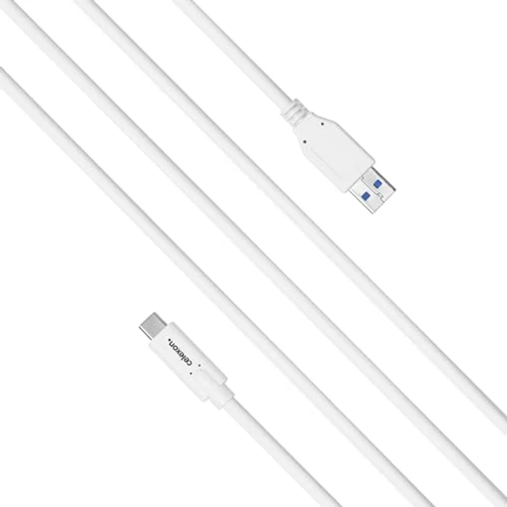 celexon USB-C auf USB-A Kabel, USB 3.2 Gen 2x1, 10 Gbps, 0,5 m, weiß – Bild 3