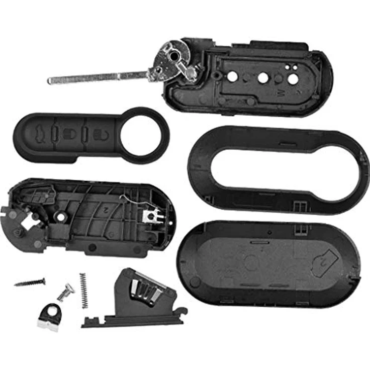 mt-key Auto Klapp Schlüssel Ersatz Gehäuse 3 Tasten + VARTA CR2032 Knopfzelle für FIAT 500, Ducato, Punto, Peugeot, Citroen – Bild 3