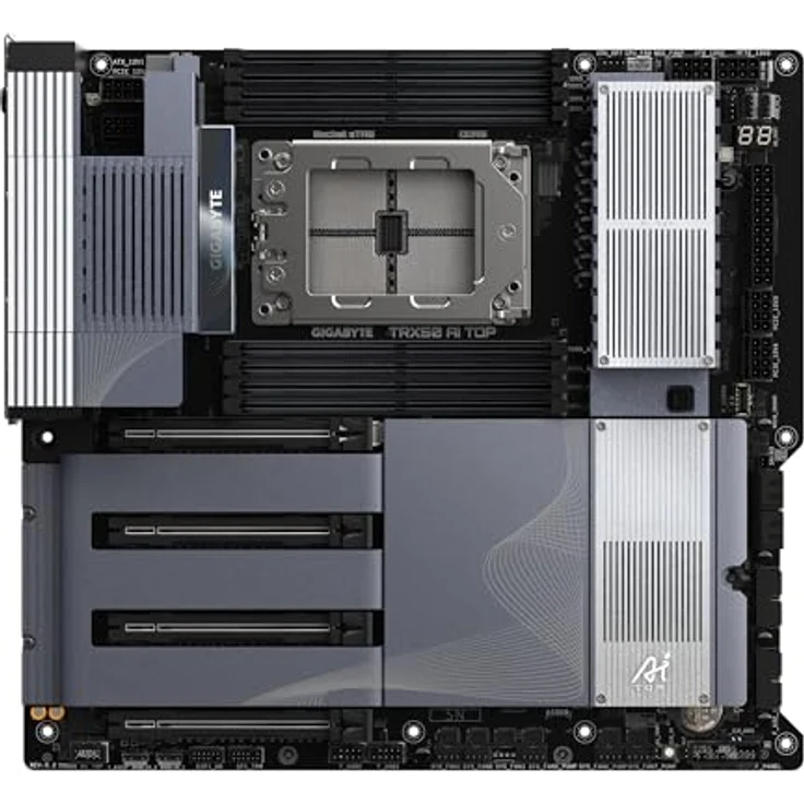 Gigabyte TRX50 AI TOP Motherboard - Unterstützt AMD Ryzen PRO 7000 CPUs - bis zu 5200MHz DDR5 (OC) - 10GbE LAN - PCIe 5.0 + WiFi 7 – Bild 2