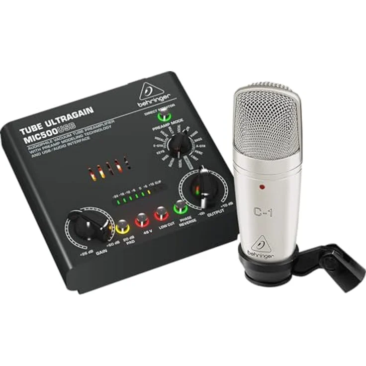 Behringer VOICE STUDIO Complete Recording Bundle, Studio-Kondensatormikrofon, Röhrenvorverstärker mit 16 Preamp-Voicings und USB/Audio-Interface – Bild 1