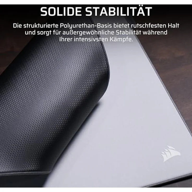 Corsair MM PRO Control Gaming-Mauspad, mittleres E-Sport-Mauspad mit 4 mm dicker rutschfester Basis, genähten Kanten und grauer Oberfläche – Bild 3