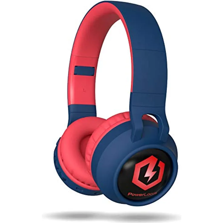 PowerLocus Kinderkopfhörer Over-Ear, Bluetooth mit 85dB Lautstärkebegrenzung, LED-Licht, faltbar, HD Stereo, eingebautes Mikrofon, kabellos und kabelgebunden, für Handy, Tablet, PC, TV