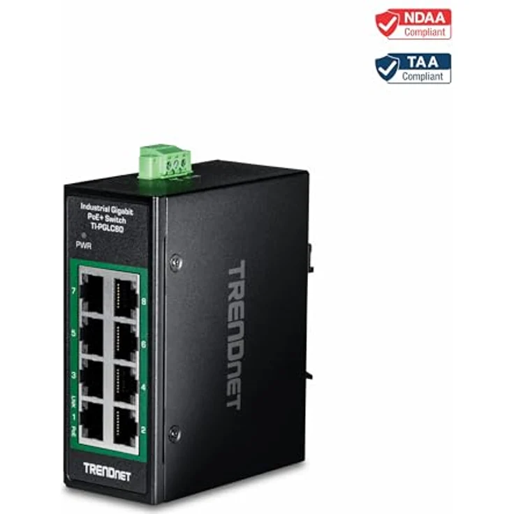 TRENDnet 8-Port Industrial Gigabit PoE+ DIN-Rail Mini Switch, TI-PGLC80 – Bild 4