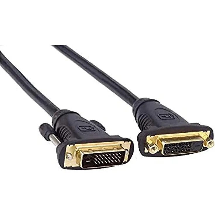 PremiumCord DVI Verlängerungskabel - 2m, Dual-Link, DVI-D (24 + 1) Buchse auf Stecker, Digital, Full HD 1080P 60Hz, Farbe schwarz, kpdvimf2, 2 m