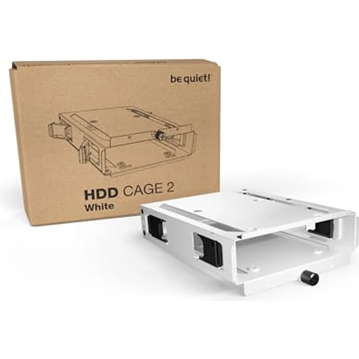 be quiet! HDD Cage 2 BGA13, Festplattenkäfig in Weiß für Dark Base und Silent Base Gehäuse, 1x HDD / 2x SSD, entkoppelte Montage – Bild 4