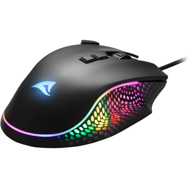 Sharkoon Shark Force 3, Gaming Maus mit 12.800 DPI Sensor und RGB-Beleuchtung, schwarz – Bild 3